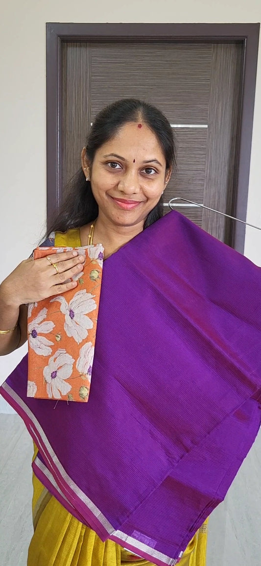 Mangalagiri Sarees With Double Blouse