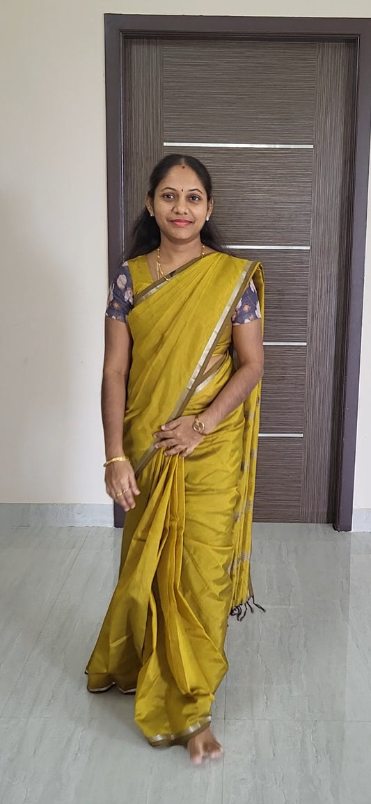 Mangalagiri Sarees With Double Blouse